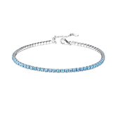 Joy|S - Zilveren tennis armband - zirkonia blauw