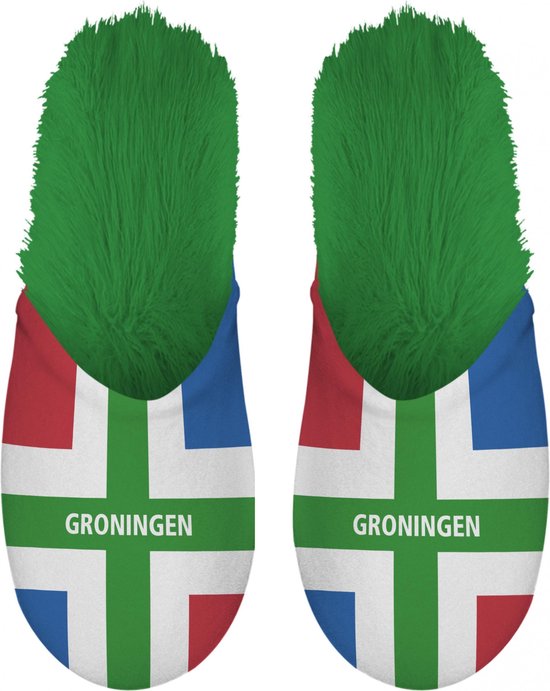 Plenty Gifts Pantoffels Groningen Pluche Groen Maat 35/38