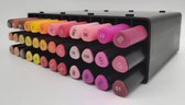 DécoTime 36x Handlettering Markers (ROZE) in Storage System -Alcohol twinmarkers - Metallic Twinmarkers - Calligraphy Twinmarkers - Twinmarkers - Kleuren op nummer - Stiften - Tota