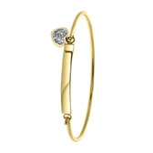 Lucardi Meisjes Bangle met plating - Hart - Kristal - Cadeau - Staal - Goudkleurig