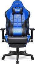Bobby's Ergonomische Gamingstoel - Koolstofvezelleer - Game Stoelen - Bureaustoel - Voor Volwassenen - Ergonomisch - Gaming Chair - Blauw - Zwart