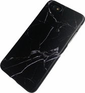 Apple iPhone 7 / 8 / SE - Silicone marmer zacht hoesje Iris zwart - Geschikt voor