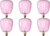 CALEX - LED Lamp 6 Pack - Kiruna Quartz - E27 Fitting - Dimbaar - 4W - Warm Wit 2000K - Roze - BSE