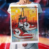 Poster - Nike Air Jordan Retro High ‘chicago - 70 X 50 Cm - Multicolor