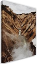 Schilderij Rivier in de bergen, 2 maten, bruin/grijs, Premium print