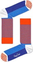Happy Socks Half Stripe Sokken - Oranje/Wit/Blauw - Maat 36-40