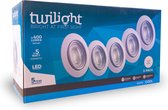 Twilight NEO 5-pack LED inbouwspots (Wit), richtbaar, inclusief 3x GU10 LED lamp 5W - 6500K (koud wit), 5 jaar garantie, 25 000 branduren