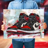 Poster - Nike Air Jordan Retro High ‘bred Toe - 50 X 70 Cm - Multicolor