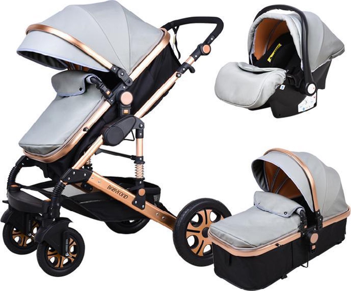 Honger noot Pakket Baby Pro Max® Luxe Baby Buggy 3 in 1 | Baby Wagen | Kinderwagen met stoel  en wieg |... | bol.com