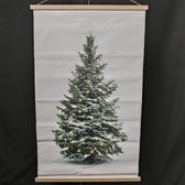 Kerstboom op canvas doek inclusief verlichting L 75X120 CM