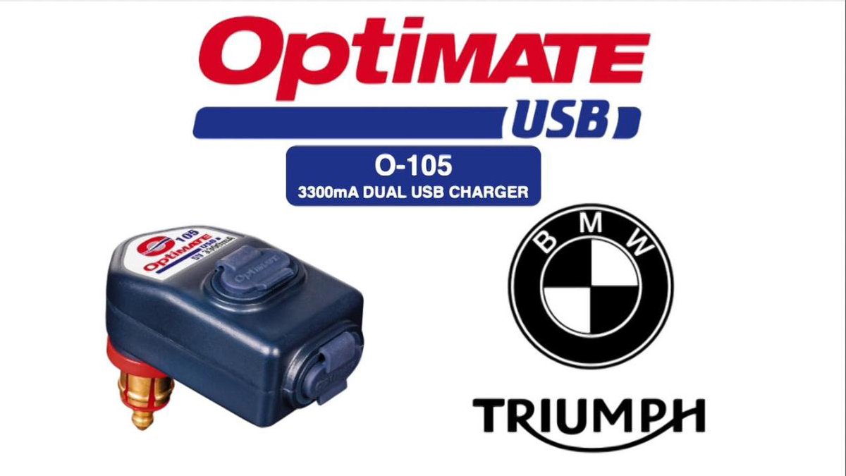 Slimme 3300mA USB-lader met dubbele uitgang, met BIKE-plug. – Motor