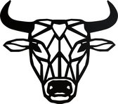 NF Design - Metalen Stier 50cm - Wanddecoratie - Mat Zwart - Wall Art