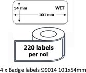 4x Compatible voor Dymo 99014 Shipping Labels - wit - 101mm x 54mm
