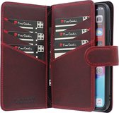 iPhone 12/12 Pro Bookcase hoesje - Pierre Cardin - Effen Rood - Leer