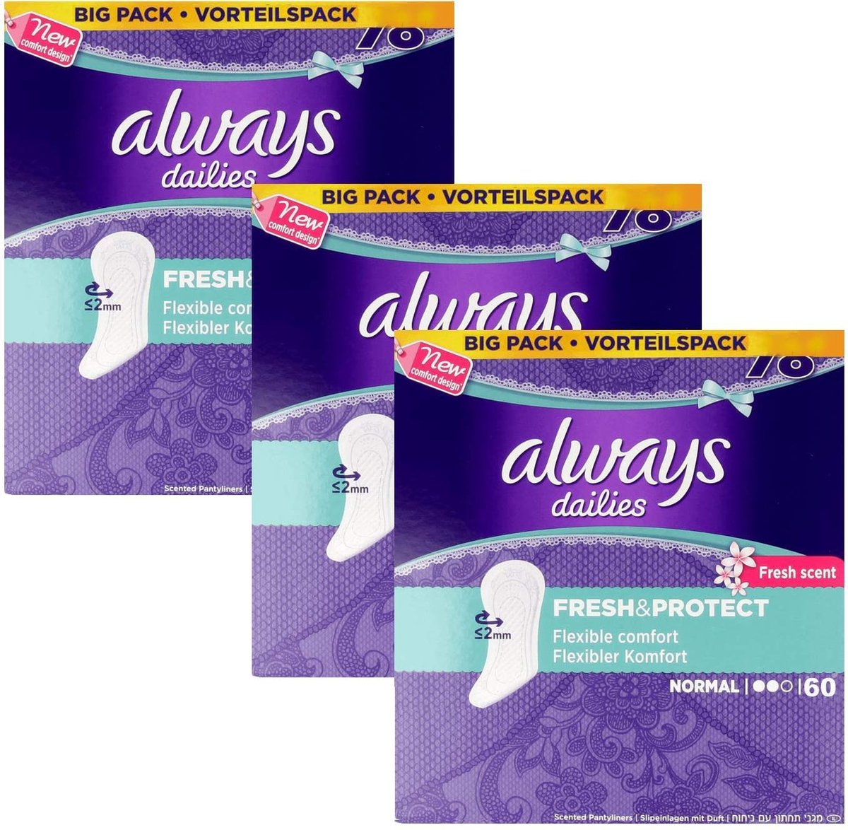 Always Inlegkruisjes Fresh & Protect Normal Bundle Big Pack 180 Stuks