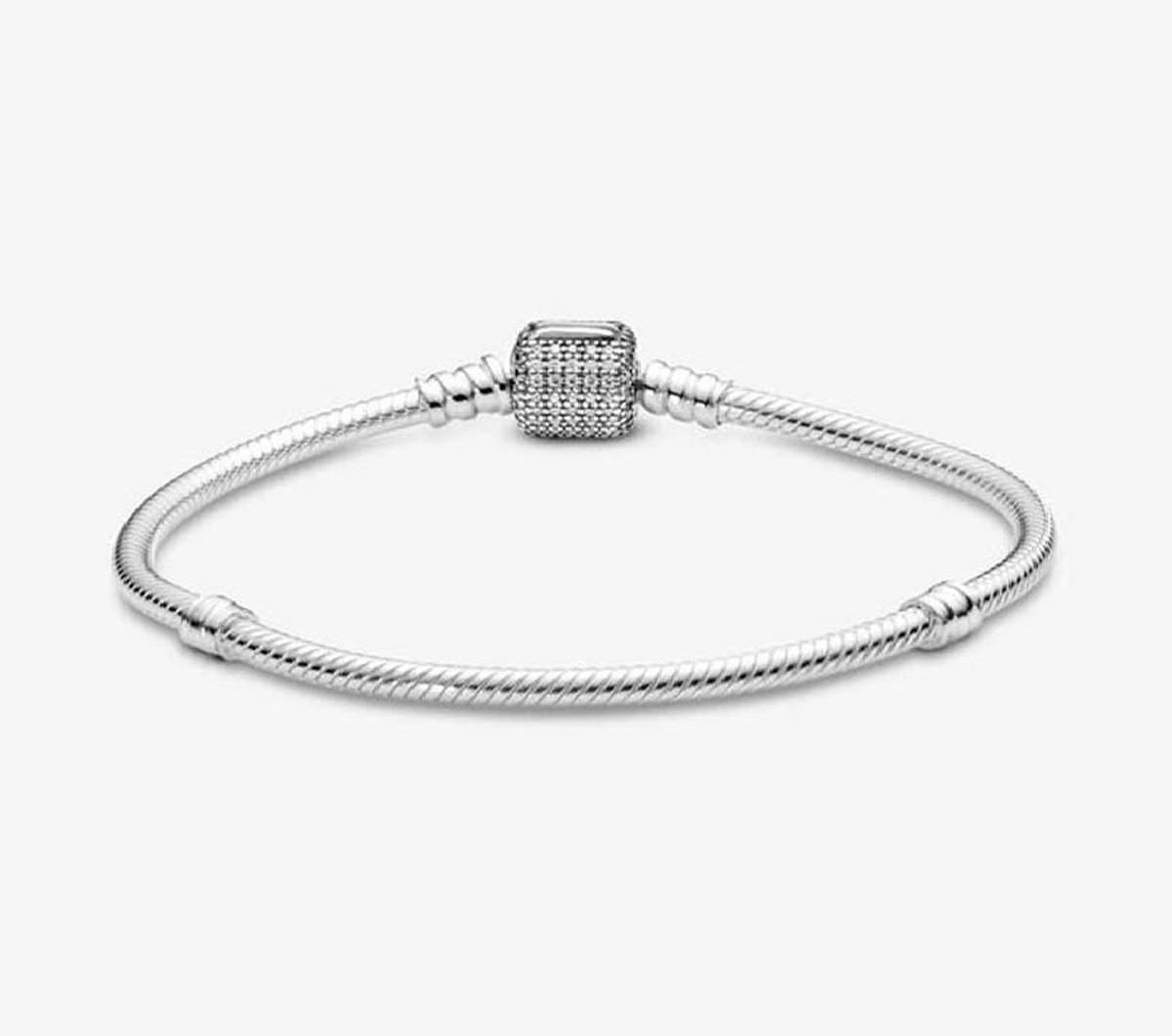 Fler® | Armband Zilver / Zilveren armband / past op Pandora / Pandora compatible / Vlinder sluiting / Elegante dames armband / Maat 18
