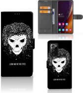 Bookstyle Case Geschikt voor Samsung Galaxy Note20 Ultra Telefoonhoesje met Tekst Skull Hair