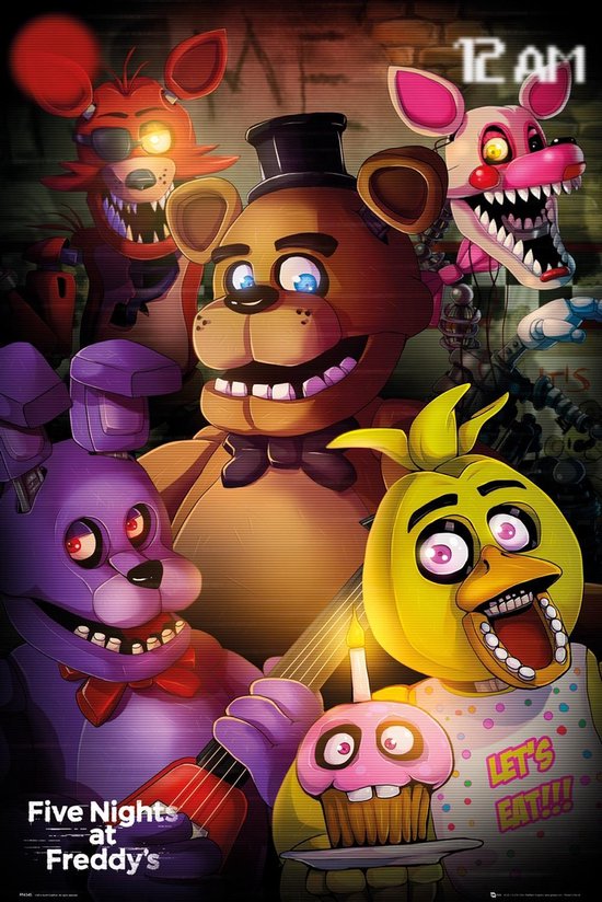 Poster - Five Nights At Freddys Group - 91.5 X 61 Cm - Multicolor