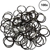 Sleutelringen 25 mm zwart (100 stuks) | Sleutelring voor sleutelhanger | Splitringen| Metalen ring hobby | Sleutellabels