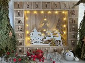Houten Kerst Adventskalender met verlichting | Kerst | Kerstkalender | Cadeau | Feestdagen | Aftellen | Aftelkalender Met Kersttafereel | Kerst Accesoire