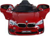 BMW X6 Accu Kinderauto 12V - Rood - Licentie - 2 motoren - 2.4 Ghz afstandsbediening+ MP3 + leer + sterke EVA banden