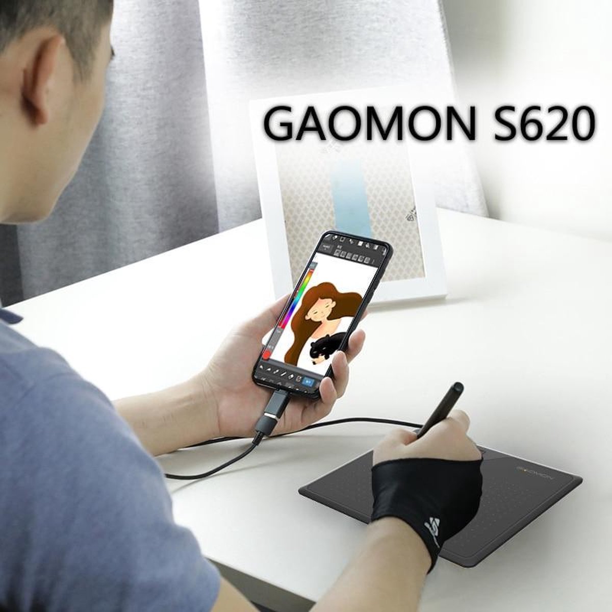 GAOMON S620 6.5 x 4 inch 8192 Niveau Batterijloze Penondersteuning Android Windows Mac Digitale grafische Tablet Voor Tekenen en Spel OSU