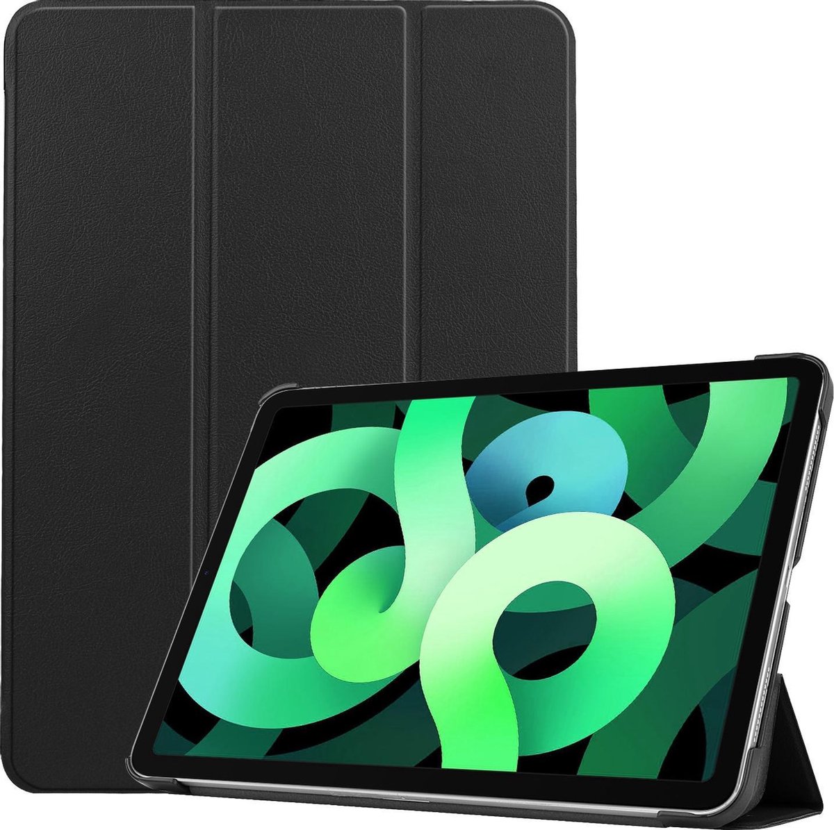 Hoes Geschikt voor iPad Air 2020 Hoes Luxe Hoesje Book Case - Hoesje Geschikt voor iPad Air 4 2020 Hoes Cover - Zwart