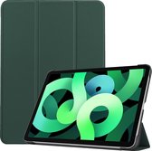 Hoes Geschikt voor iPad Air 2020 Hoes Luxe Hoesje Book Case - Hoesje Geschikt voor iPad Air 4 2020 Hoes Cover - Donkergroen