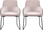 SET ONE BY MUSTERRING I HAMPTON Set van 2 fauteuils | Gewatteerd | Stoffig roze fluweel