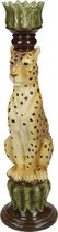 Wants&Needs Kandelaar Leopard Polyresin Bruin 8 X 7.5 X 25.5