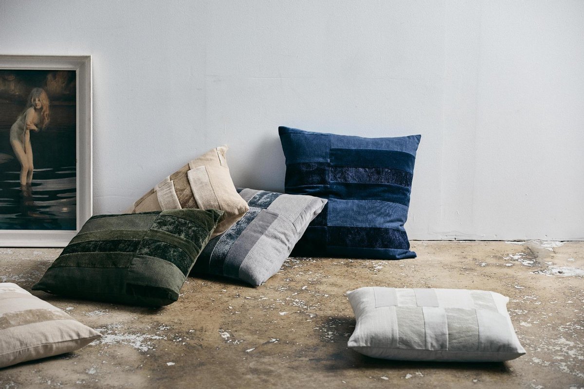 Sierkussen hoes Capella Blauw 48 x 48 cm voorzien van rits