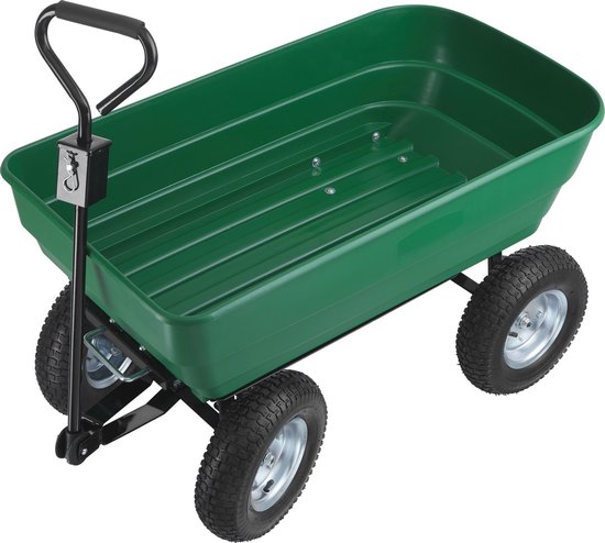 tectake® Transportkar Tummi met luchtbanden - Draagkracht 300kg - Tuinwagen met kantelfunctie van Merkloos — afbeelding 2
