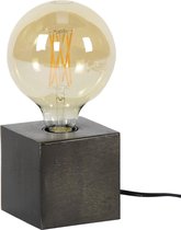 Vintage metalen tafellamp antieke zwarte kleur