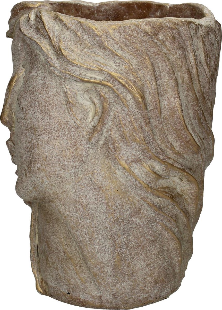 Bloempot HD Living Half Face Gold 16,5 x 19,5 x 22 cm