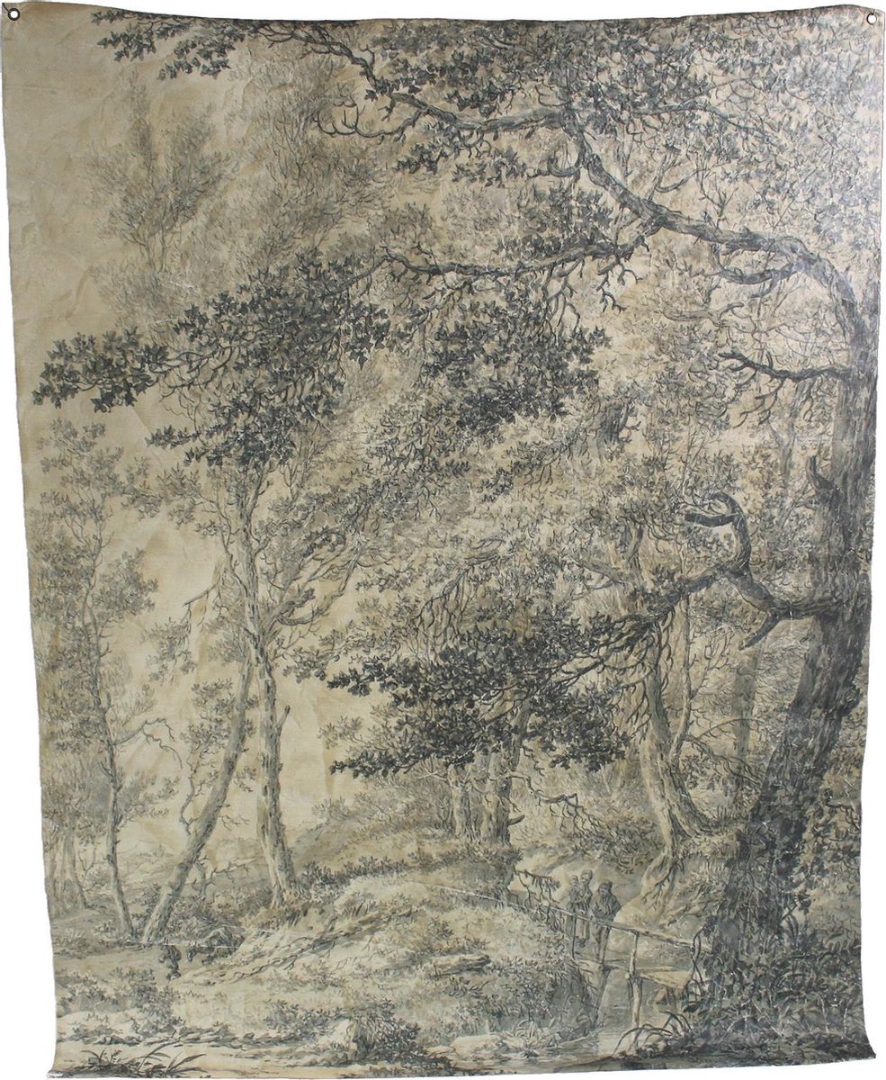 HD Collection Wanddoek Zwart 122x0x156cm