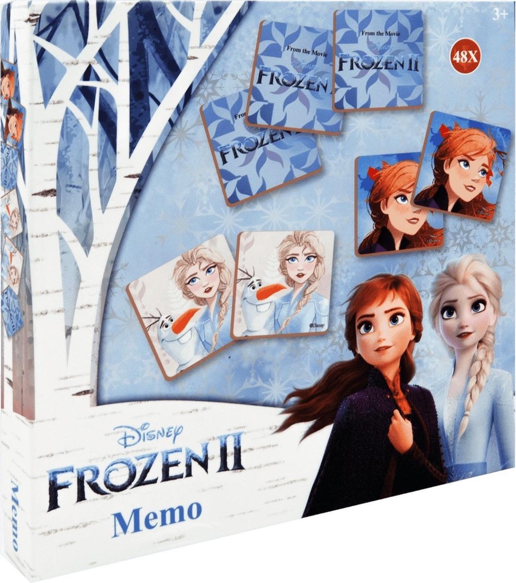 Disney Frozen Memory-spel Meisjes 4 Cm Blauw/wit 48-delig