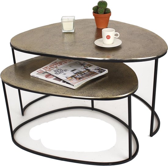Wants Needs Bijzettafel Aluminium Goud 90 X 70 X 50 S 2 Bol wants-needs-bijzettafel-aluminium-goud-90-x-70-x-50-s-2-bol