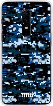 OnePlus 6 Hoesje Transparant TPU Case - Navy Camouflage #ffffff