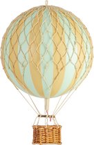 Authentic Models - Luchtballon Travels Light - Luchtballon decoratie - Kinderkamer decoratie - Mint Groen - Ø 18cm