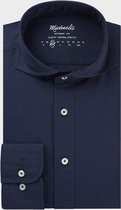 Navy natural stretch overhemd van Michaelis-boordmaat: 38