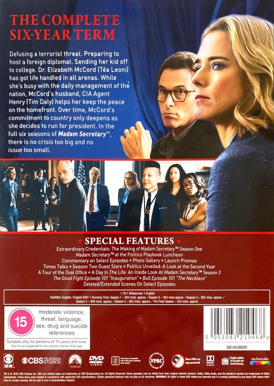 Madam Secretary - The Complete Series (Season 1-6) [DVD] [2020] (Dvd) |  Dvd's | bol.com
