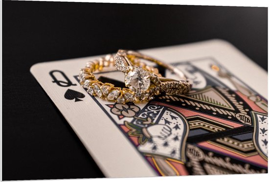Forex - Schoppen Vrouw met Diamanten ring - 120x80cm Foto op Forex