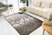 Aledin Carpets Puno - Laagpolig - Vloerkleed 160x230 cm - Bloem - Bruin - Tapijt voor woonkamer - Slaapkamer