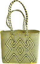 Handmade Mexican Bags - Dames Strandtas  - Geel en Zwart - Valentijn Cadeau