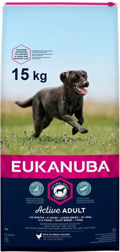 Eukanuba dog adult large breed - kip - hondenvoer - 15 kg