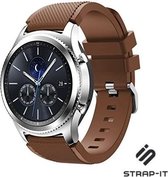 Siliconen Smartwatch bandje - Geschikt voor  Samsung Gear S3 Classic & Frontier siliconen bandje - koffiebruin - Strap-it Horlogeband / Polsband / Armband