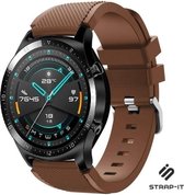 Siliconen Smartwatch bandje - Geschikt voor  Huawei Watch GT / GT 2 siliconen bandje - koffiebruin - 46mm - Strap-it Horlogeband / Polsband / Armband