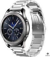 Stalen Smartwatch bandje - Geschikt voor  Samsung Gear S3 Classic & Frontier stalen band - zilver - Strap-it Horlogeband / Polsband / Armband