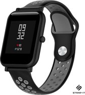 Siliconen Smartwatch bandje - Geschikt voor  Xiaomi Amazfit Bip sport band - zwart/grijs - Strap-it Horlogeband / Polsband / Armband