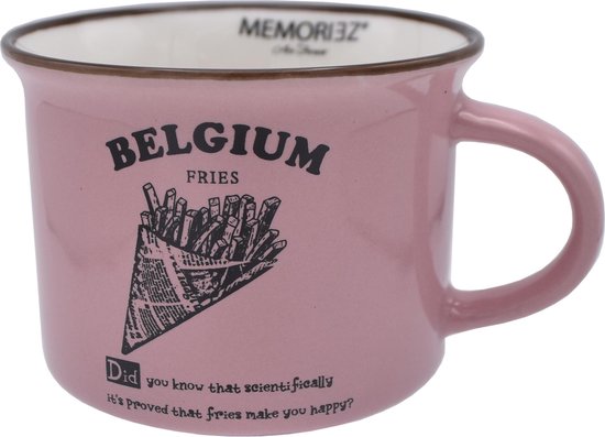 Memoriez Story Mug België Petites Frites Pink Set de 2 x 125ML | bol.com